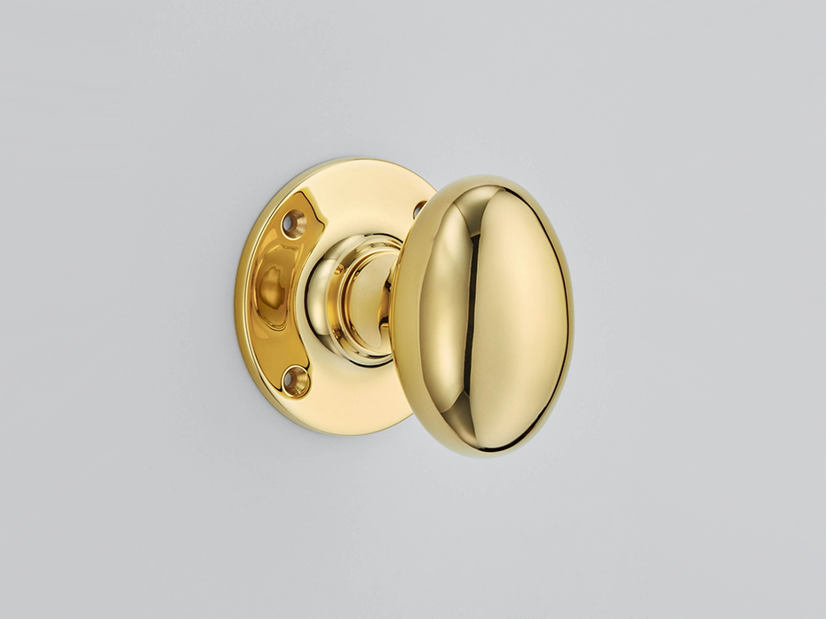 Дверная ручка-кноб на розетке Croft Large 1754L полированная латунь