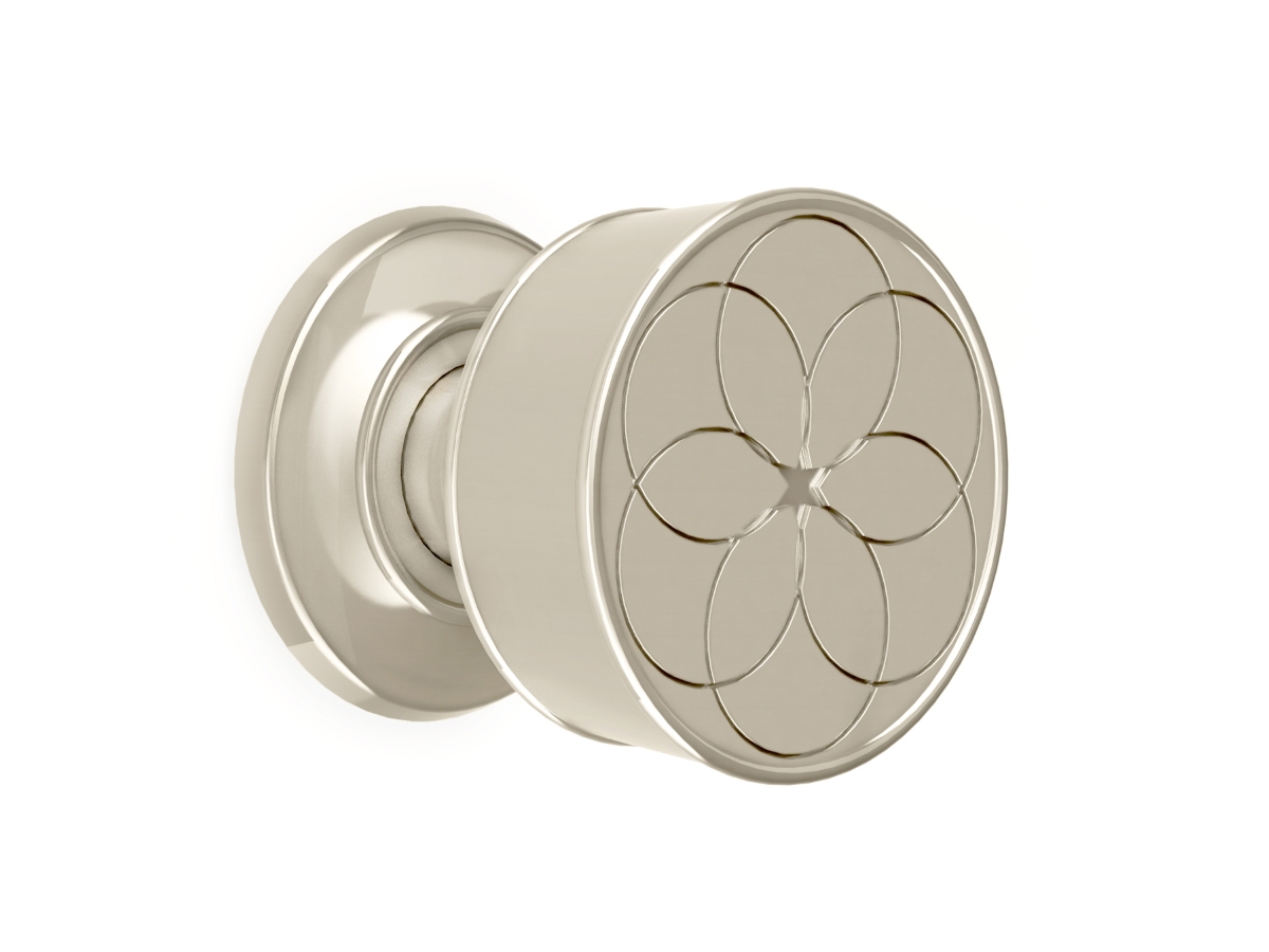 Дверная ручка-кноб на розетке Croft Geo полированный никель