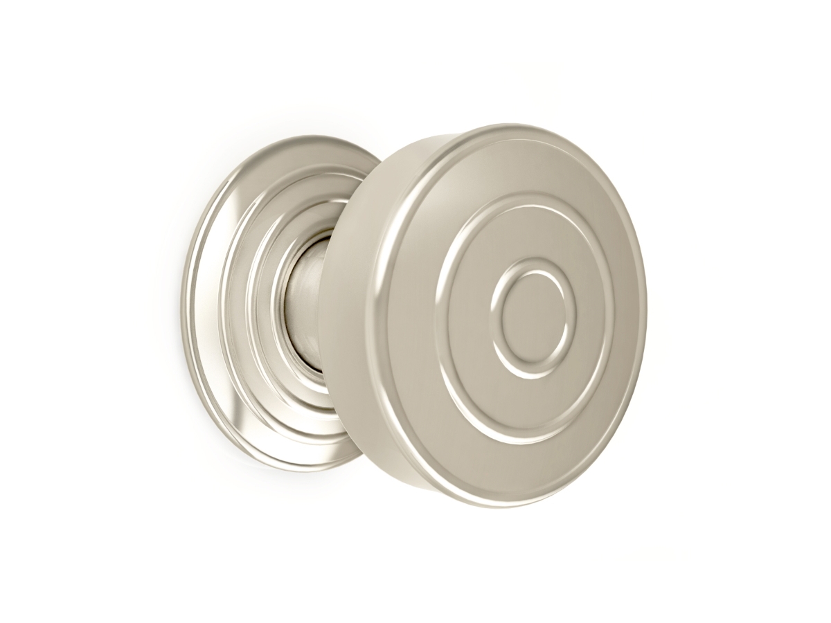 Дверная ручка-кноб на розетке Croft Cirque полированный никель