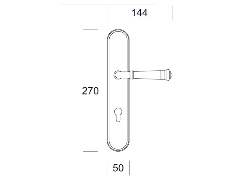 Дверная ручка на планке Salice Paolo BORBONE 2021 из никеля