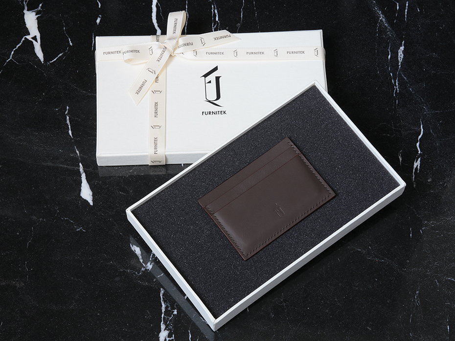 Картхолдер кожаный из натуральной кожи FURNITEK модель FG-04100914 в подарочной коробке
