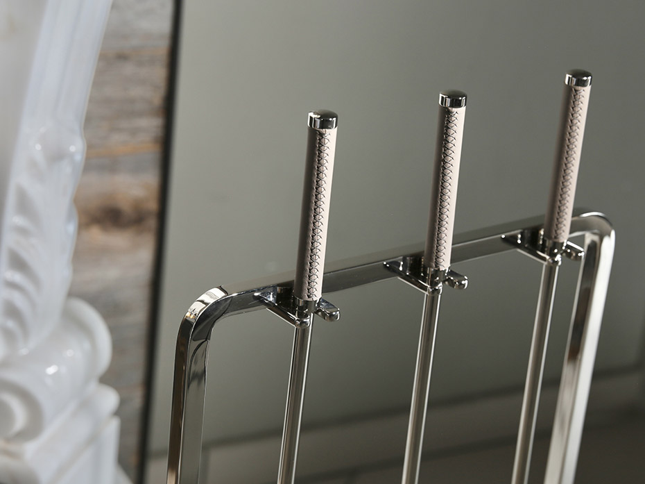 Каминный набор с дровницей FURNITEK FG-01120 полированный никель