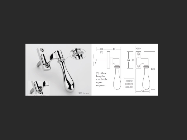 Оконная ручка Frank Allart 0304 полированный хром
