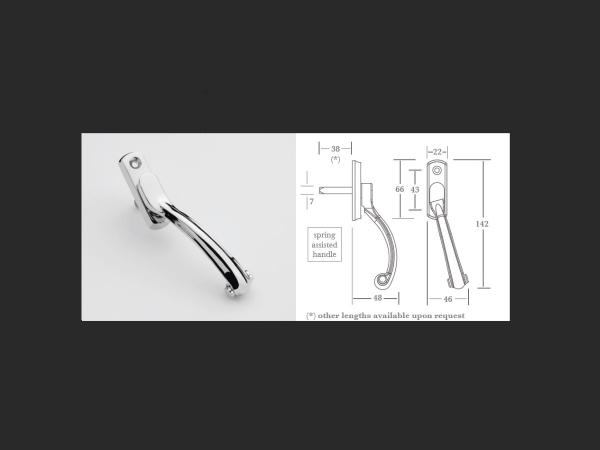 Оконная ручка Frank Allart 0355 полированный хром