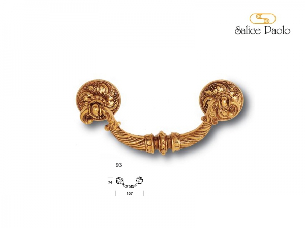 Мебельная ручка-скоба Salice Paolo 93 античная латунь