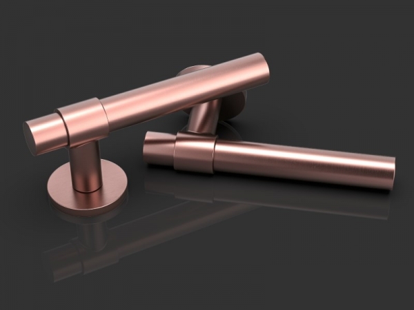 Дверная ручка на розетке Oliver Knights Dain матовая медь