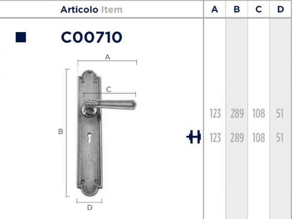 Дверная ручка на планке Enrico Cassina ELEONORE C