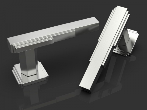 Дверная ручка на розетке Oliver Knights Fredrick матовый никель