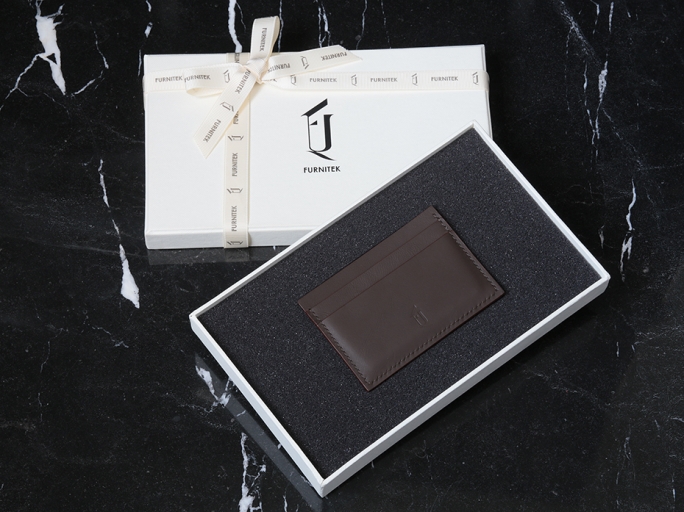 Картхолдер кожаный из натуральной кожи FURNITEK модель FG-04100914 в подарочной коробке