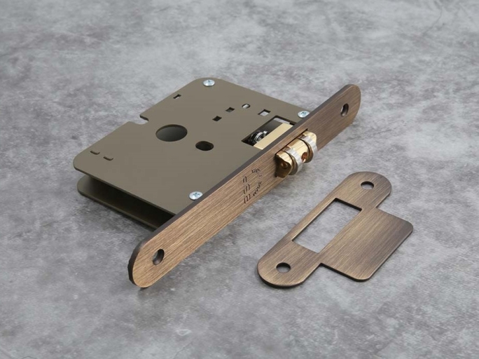 Замок дверной с роликовой защёлкой SAB Т2150RU50 матовая бронза