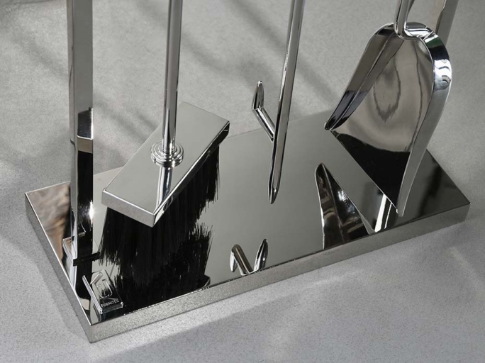 Каминный набор с дровницей FURNITEK FG-01121 полированный никель