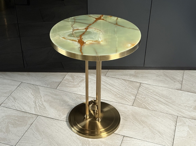 Стол кофейный Ar-Deco FG-077 круглый античная латунь