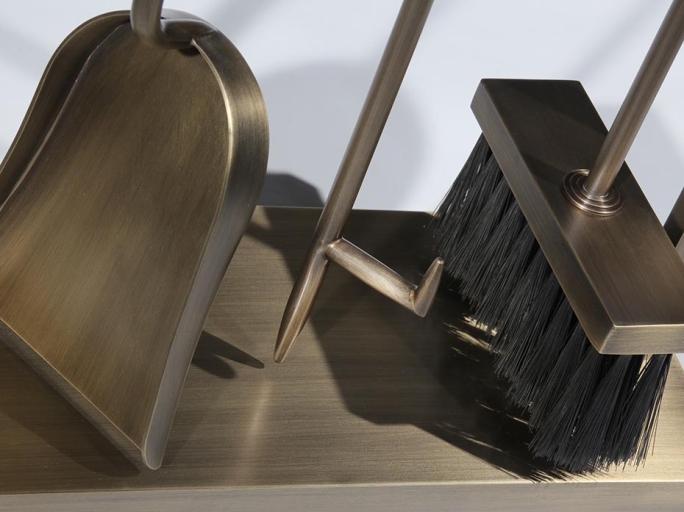 Каминный набор с дровницей FURNITEK FG-01125 античная латунь