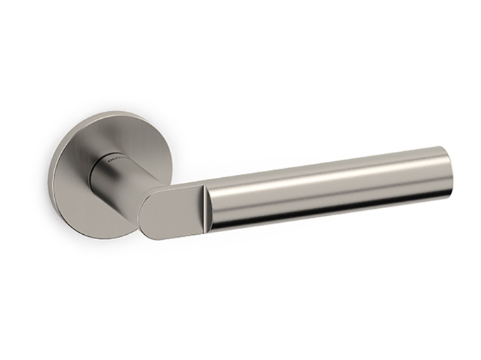 Дверная ручка на круглой розетке Olivari Lipstick IS матовая сталь