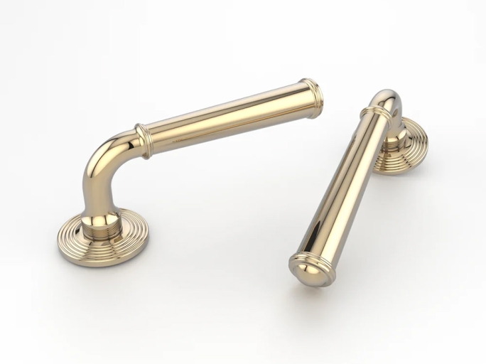 Дверная ручка на розетке Oliver Knights Sagramore LH полированная латунь