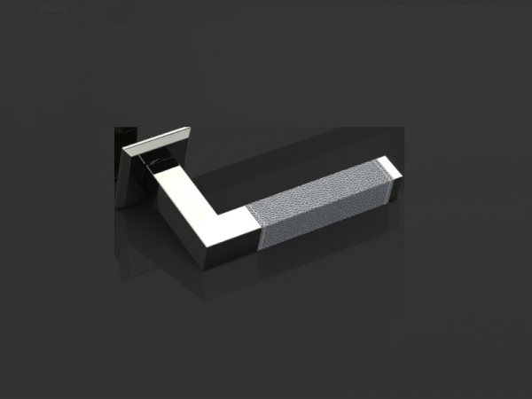 Дверная ручка на розетке Oliver Knights Shagreen2 полированный хром