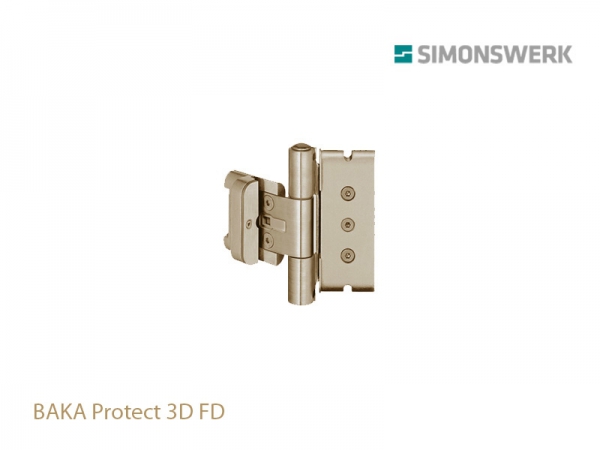 Петля оконная SIMONSWERK BAKA Protect 3D FD до 120 кг (3 петли) матовый никель