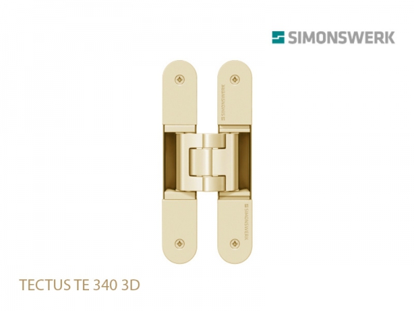 Петля скрытая SIMONSWERK TECTUS TE 340 3D до 80 кг полированная латунь