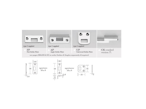 Шпингалет Frank Allart 0445A42 хром полированный 