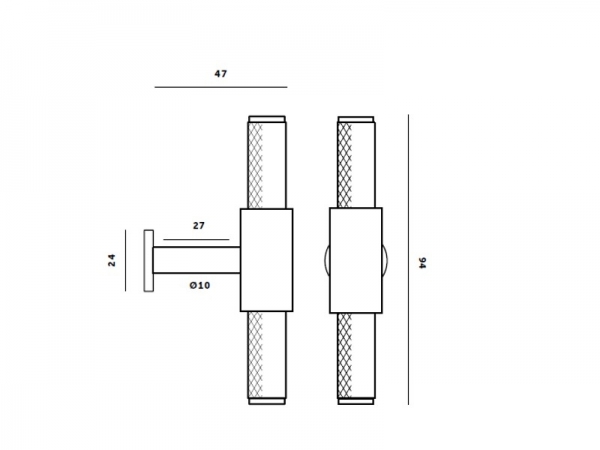 Т образная ручка Buster & Punch UK-TB-H-BR латунь