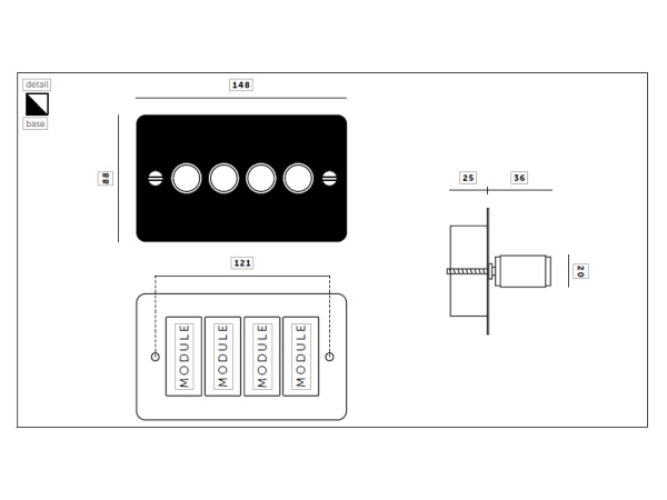 Диммер Buster & Punch четырехклавишный UK-DI-CO-4G-WH-BR-A