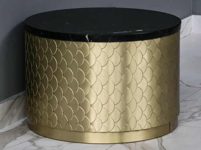 Столик журнальный круглый Ar-Deco FG-027 матовая латунь